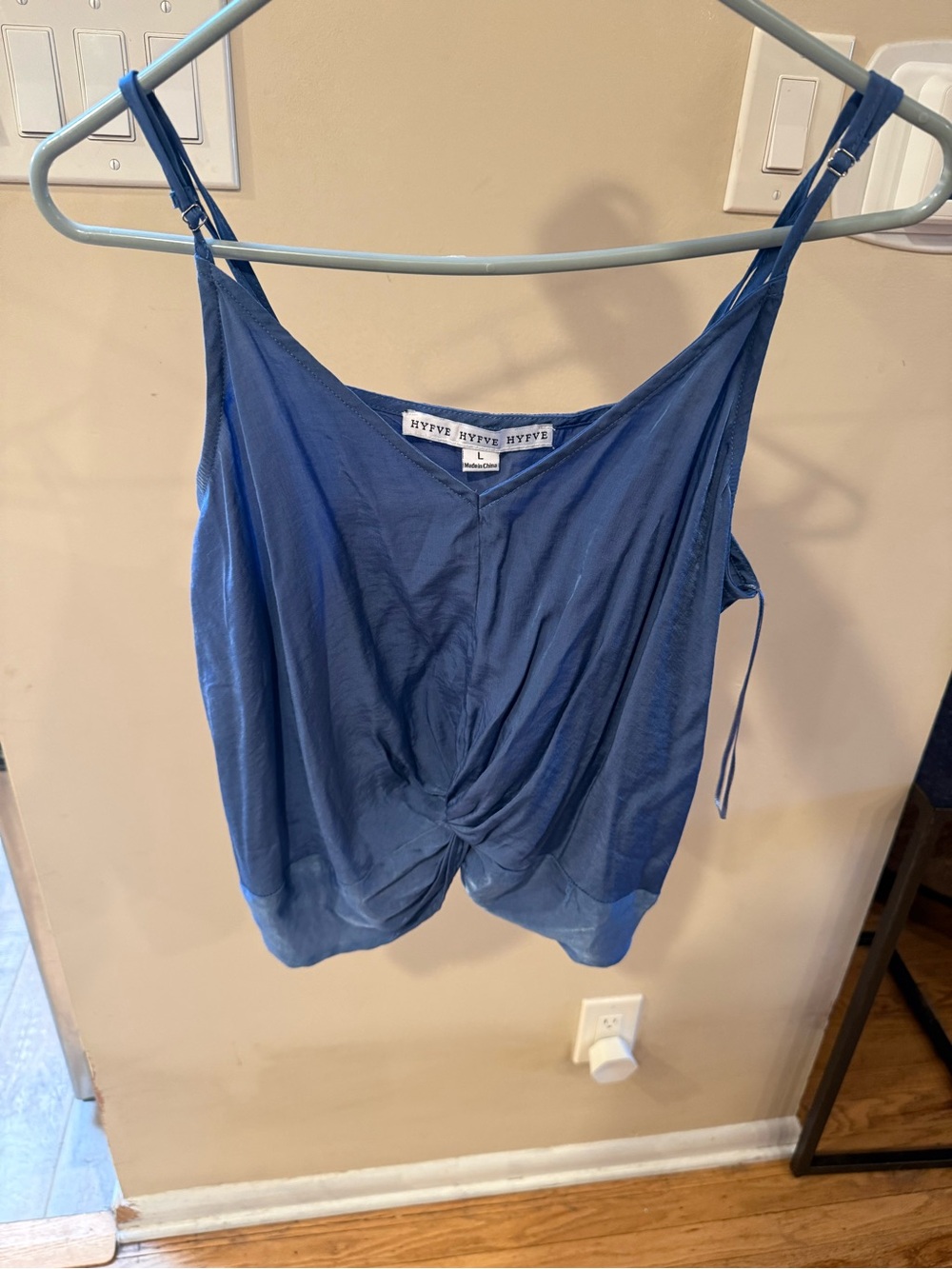 HYFVE Blue Twist Front Cami Tank Top Size Large